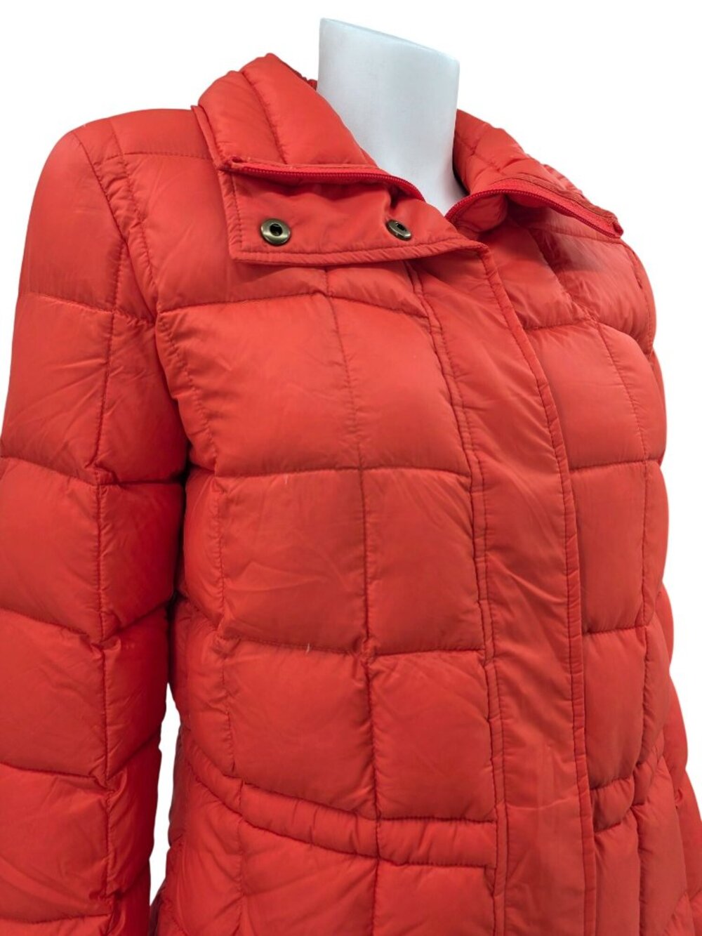 Lauren Ralph Lauren Womens Orange Quilted Down Puffer Jacket Size Small